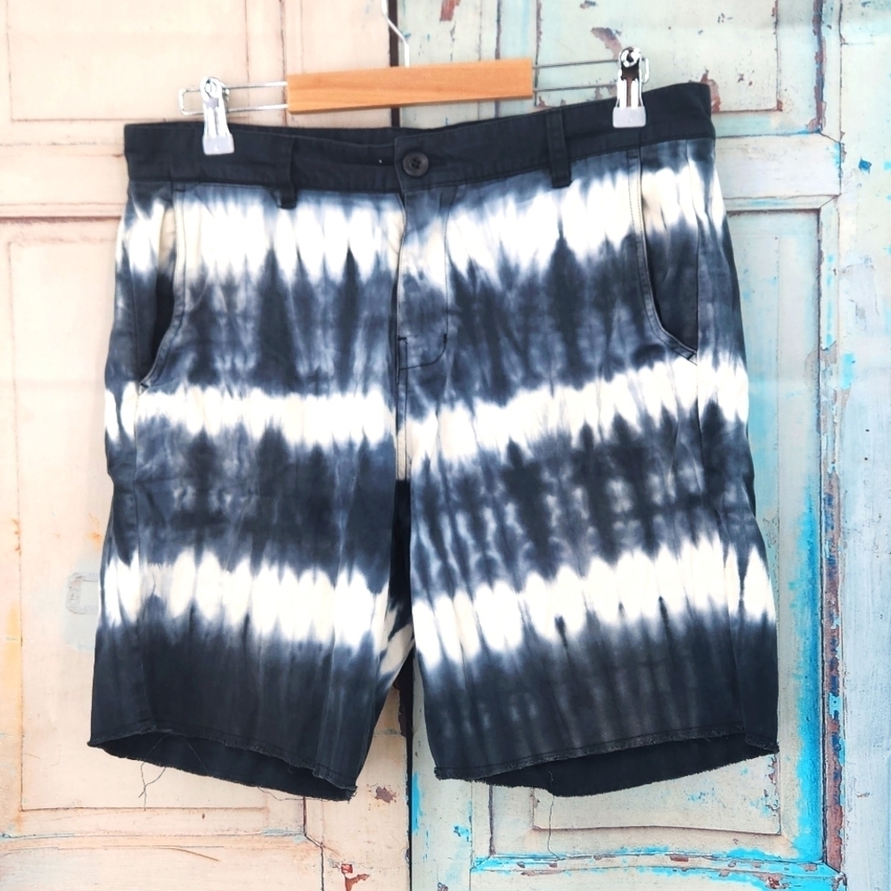 Blood + Bone Tye Dye Raw Hem Shorts